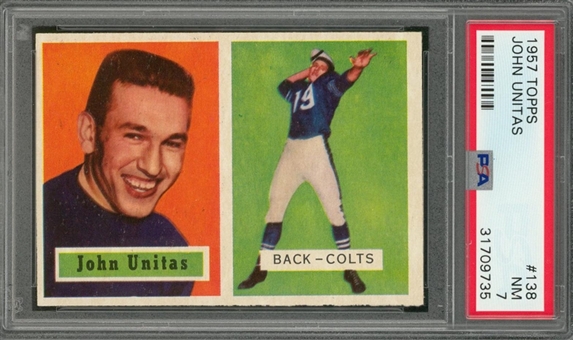 1957 Topps Football #138 John Unitas Rookie Card – PSA NM 7
